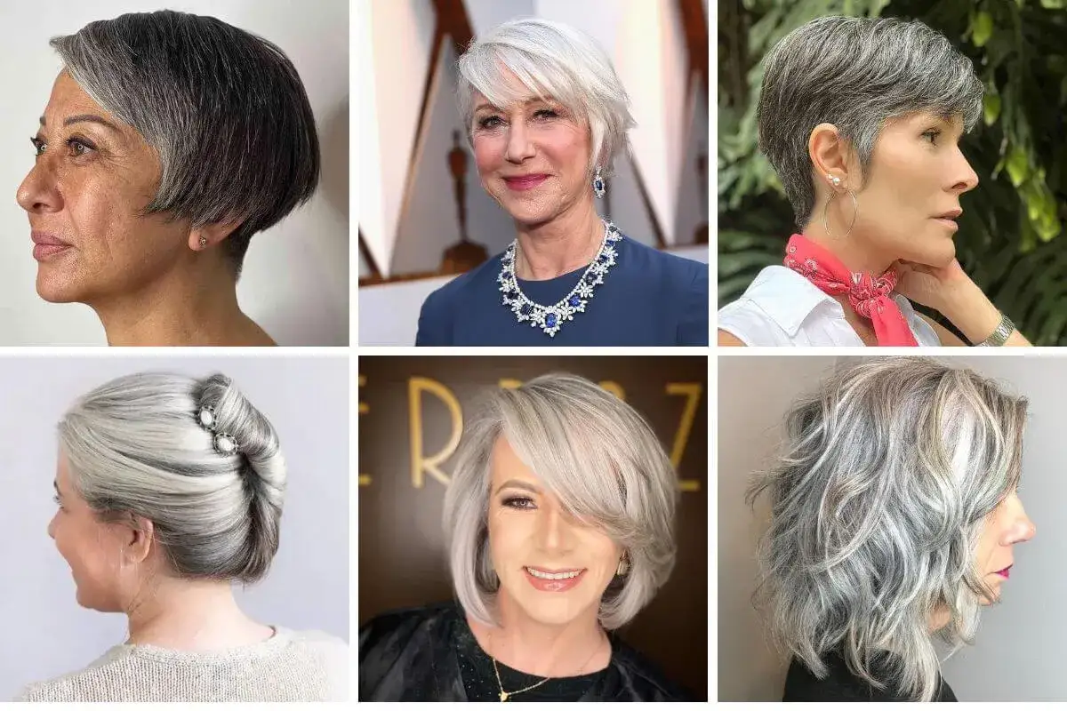 Inspiracje, jak nosić siwe włosy: eleganckie fryzury od krótkich bobów po stylowe upięcia.